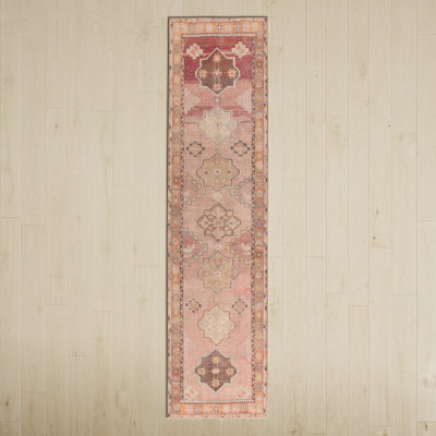 Debary Machine Washable Performance Orange/Pink/Brown Rug