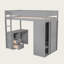 Lit mezzanine en bois massif de qualité supérieure avec garde-robe intégré et bureau d'étude-1147773367-1147773385