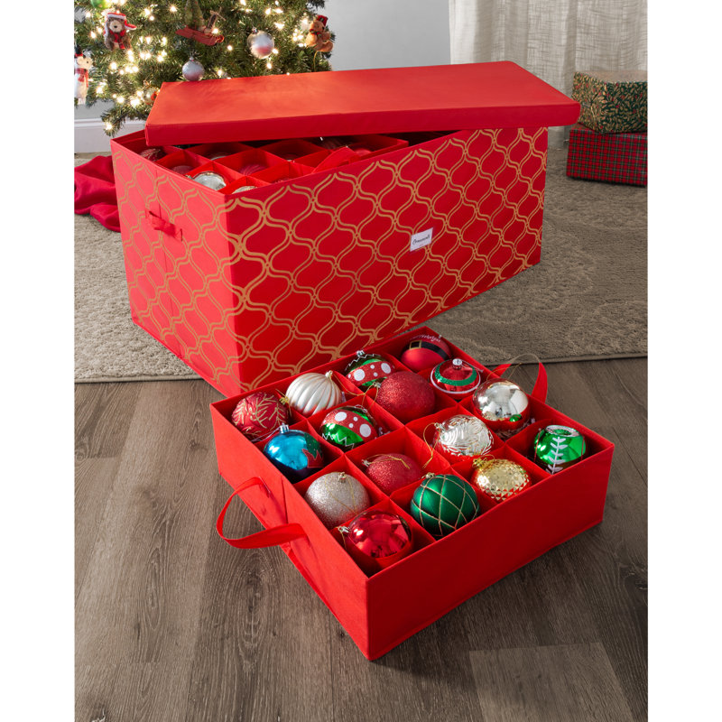 Rangement pour ornements de Noël, H 17,5 cm x l 19 cm x P 37,5 cm
