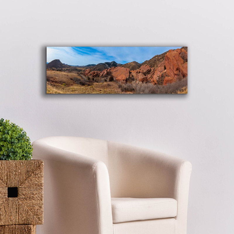 «Colorado Red Rocks Panorama» par Epic Portfolio, art mural sur toile, H 12 po x l 36 po