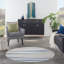 Bleu rayé/Ivoire/rose Tapis décoratif-356542419