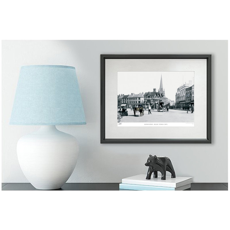 Hereford, High Town 1891 by Francis Frith - Single Picture Frame Print, 28cm H x 36cm W x 2.3cm D