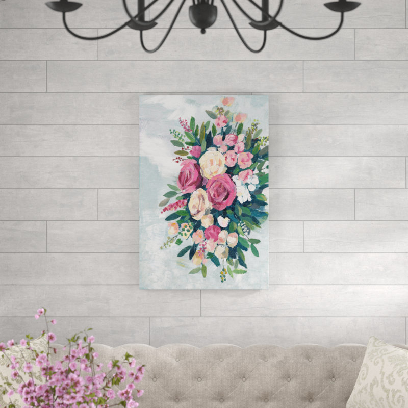 Fleurs sur le côté-impression sur toile, H 36 po x l 24 po
