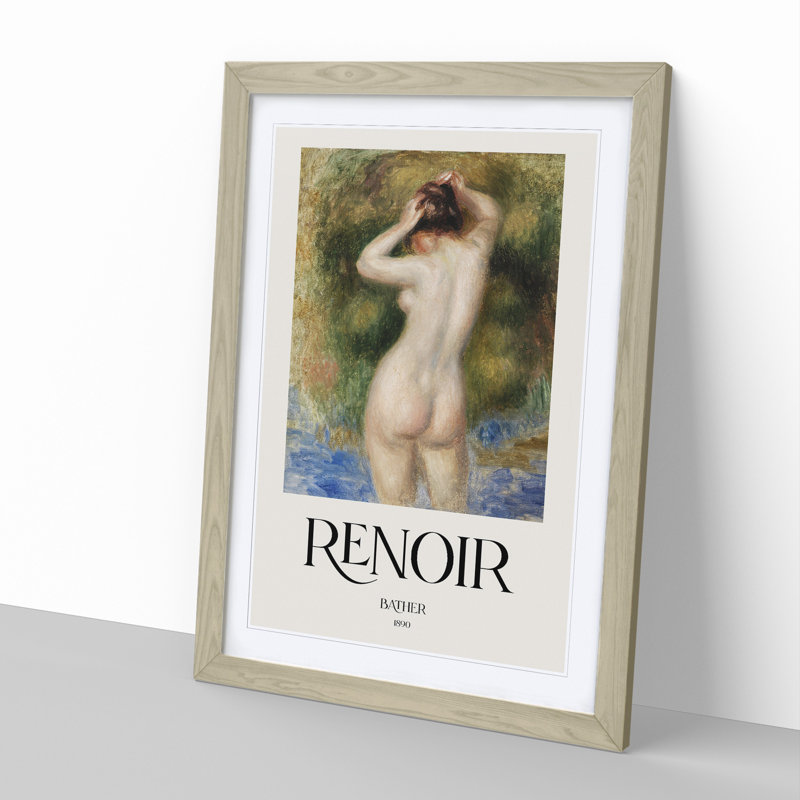 Bather by Pierre-Auguste Renoir - Single Picture Frame Print on MDF, 65cm H x 48cm W x 2cm D, Oak Framed