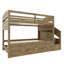 Lit superposé peu encombrant avec lit gigogne, escalier de rangement et garde-robe-515978237