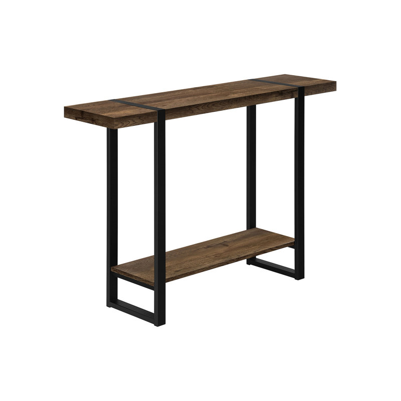 Table d'appoint, console, vestibule, étroit, canapé, salon, métal stratifié, contemporain, moderne, Brun