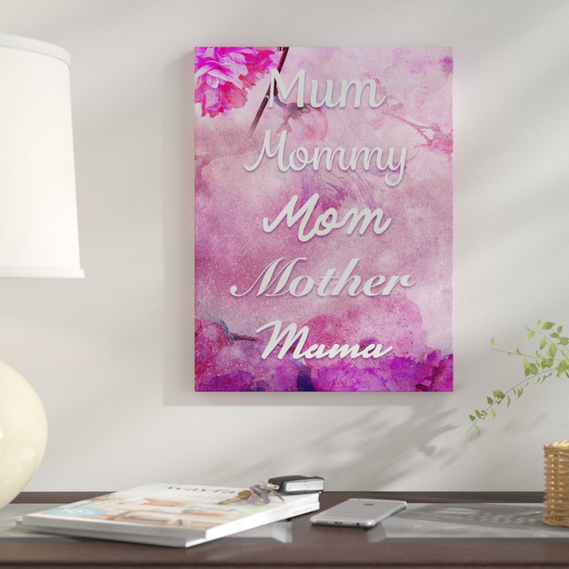 « mum maman maman mère maman- », impression sur toile tendue, H 20 po x l 16 po x P 0,75 po