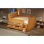 Lit double en bois avec lumière DEL, tiroirs de rangement, couleur bois-1030187117