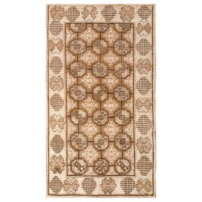 Tapis géométrique antique Khotan East Turkestan