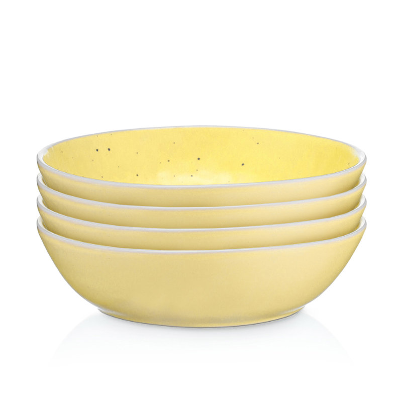 Stone Lain Elena 4-Piece Bowl Set Stoneware, Yellow