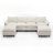 Modular Sofa,U Shaped Cloud Couch Comfy Set ,6-Seater, 2 Armrest Pillows,Convertible Sectional  Couch, Living Room,Apartment, Chenille(2 Movable Ottoman) (Sectional)-882558207