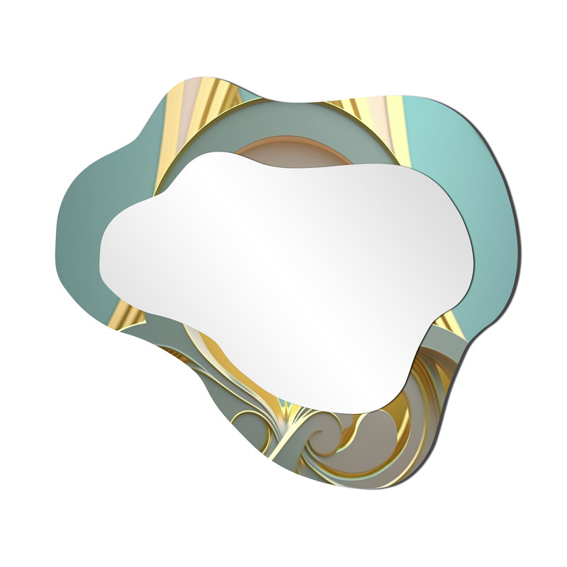 Valija Future Minimalism Geometry Of Consciousness I - Geometric Asymmetrical Unique Wall Mirror, Modern Cloud Mirror, Printed Metal Art