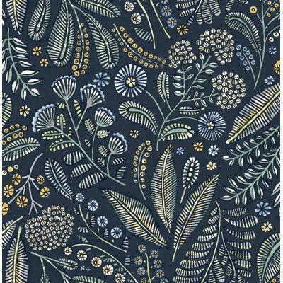 Briar Navy Floral Wallpaper