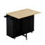 Multi-Functional Kitchen Island Cart With Stylish And Minimalist Bar Stools, Combination Set, Convenient And Practical (Black Kitchen Island + Brown Bar Stools)