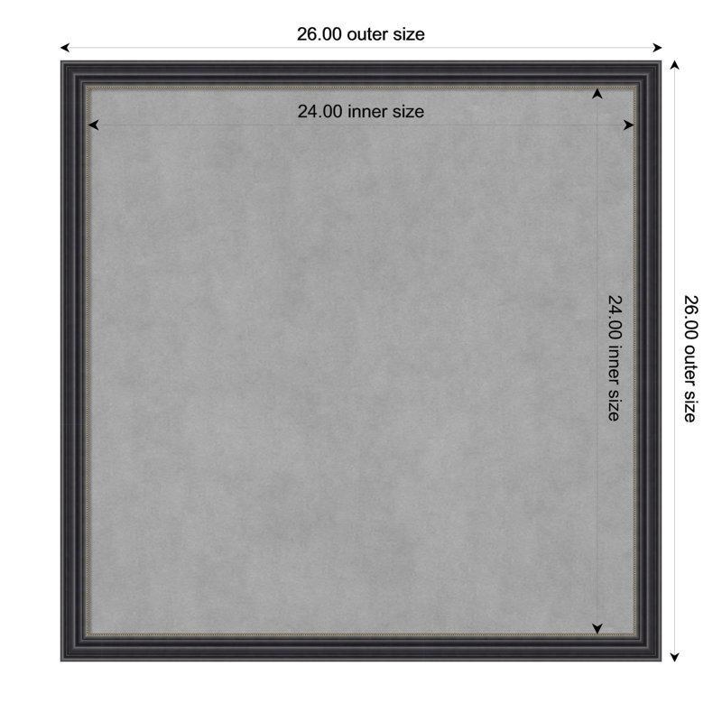 Tableau magnétique magnétique en métal, 26" H x 26" W