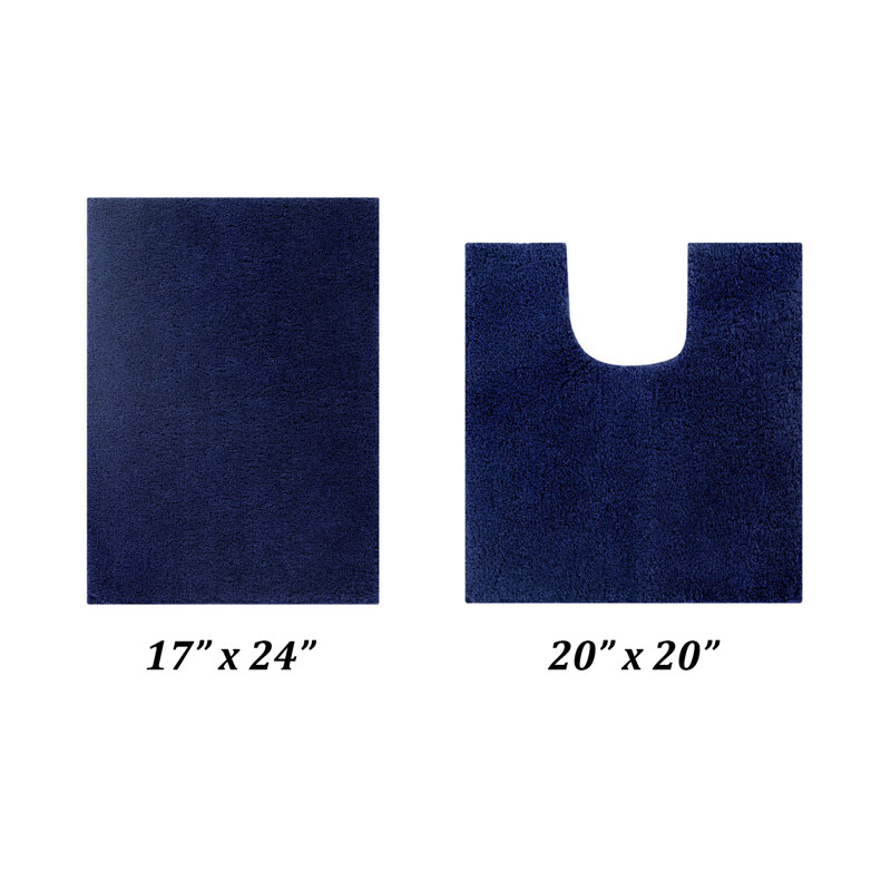 Loida Non-Slip Bath Rug, Navy