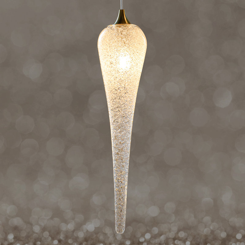 Icicle 14 - Light LED Pendant, 36" H x 27" W x 12" D, Champagne/Funnel, Silver