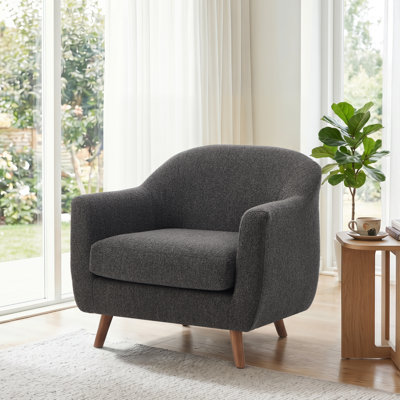 Kaya 35''W Modern Upholstered Accent Chair Boucle