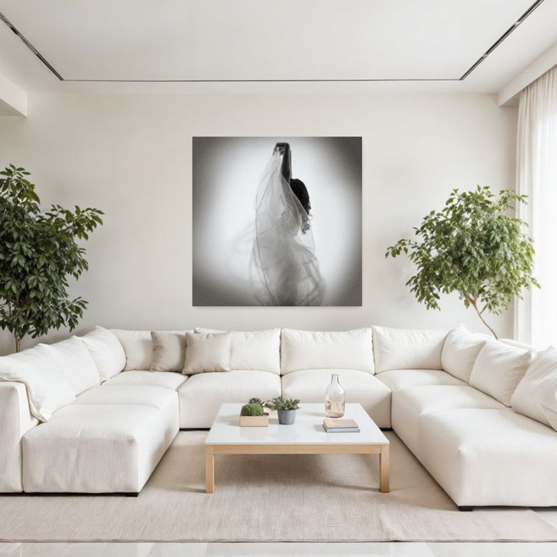 «Graceful Fabric Dance», art délicat éthéré délicat, H 48 po x l 48 po