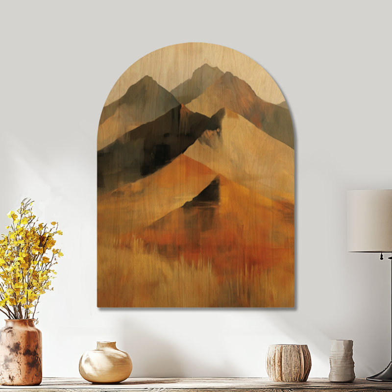 Couleurs de la montagne arc-en-ciel II - Art mural en bois rustique, 32" H x 24" W, Arche