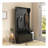 3-In-1 Entryway Hall Tree With Storage Bench, Coat Rack With Four Hooks And Shoe Storage, Black-1396259647