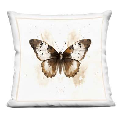 Coussin décoratif imprimé indigo à coups de pinceau, design par Paul Brent