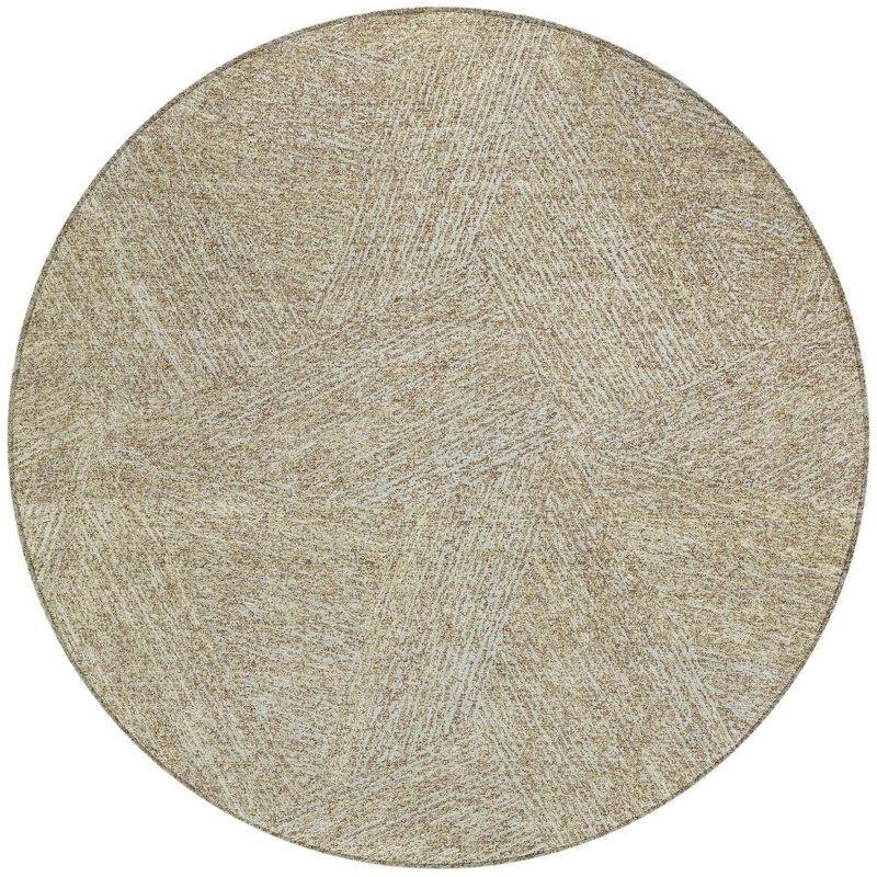 Tapis intérieur rond lavable abstrait ivoire HomeRoots 8 pi