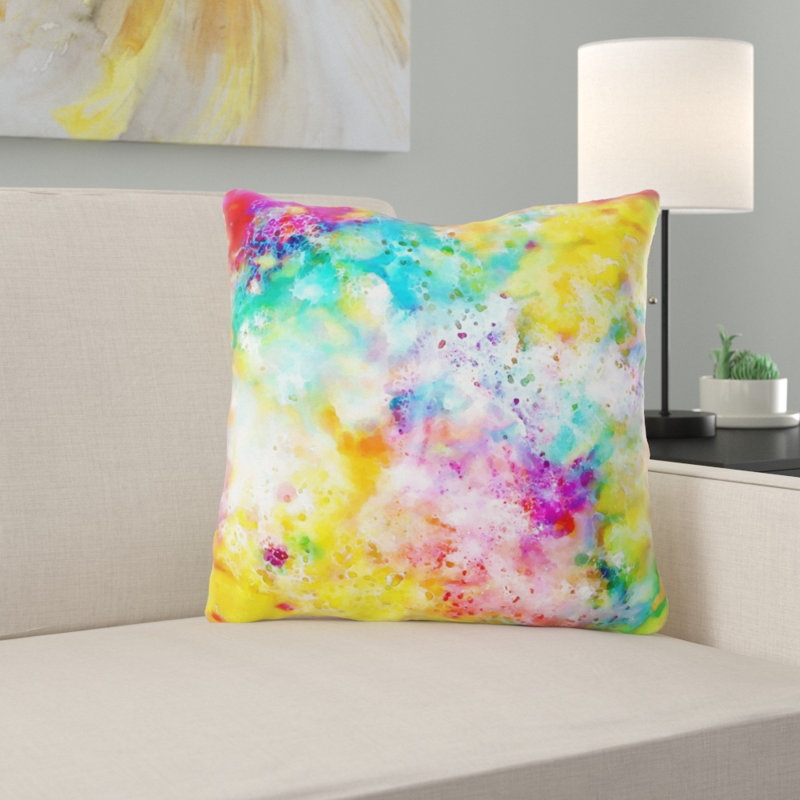 Coussin décoratif aquarelle Butera, Microsuède, Intérieur