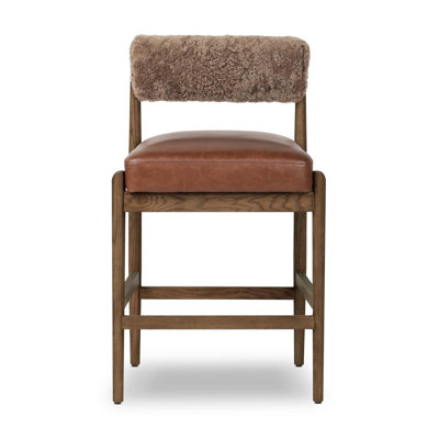 JAZELLE Upholstered Bar Stool with Solid Wood Frame