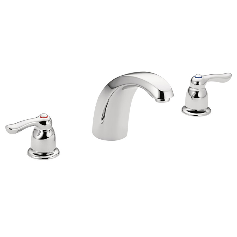 Chateau Double Handle Deck Mounted Roman Tub Faucet Trim, Chrome