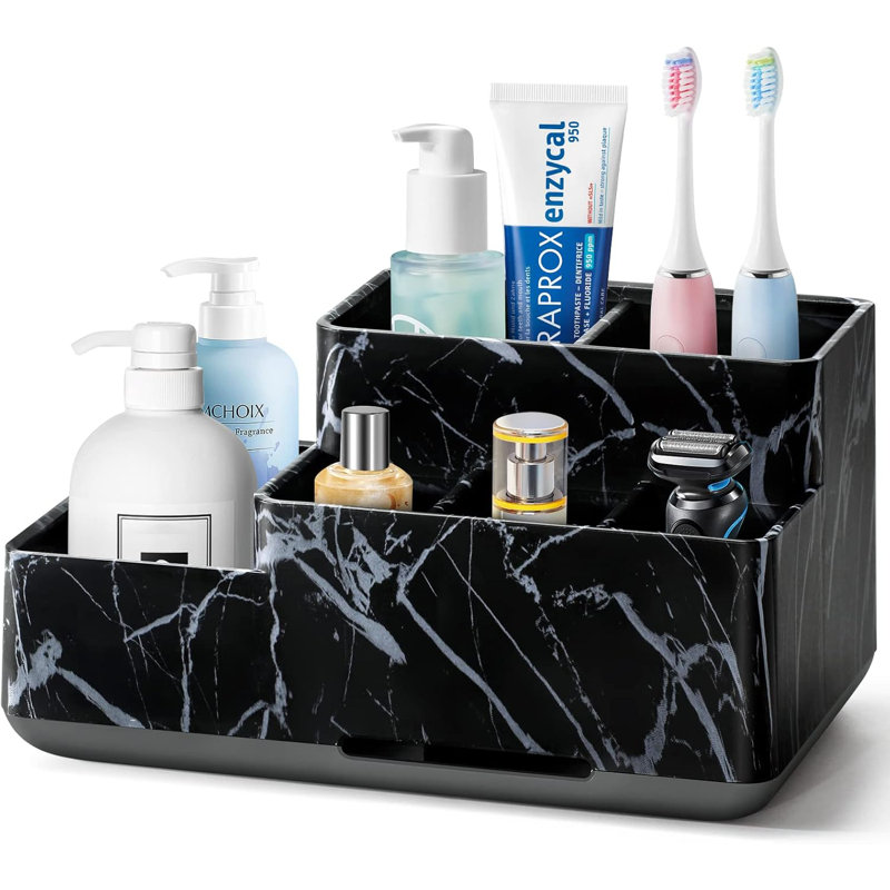 Bathroom Accessory Set, Black Marble
