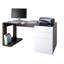 Glass Top Solid Wood Base Writing Desk
