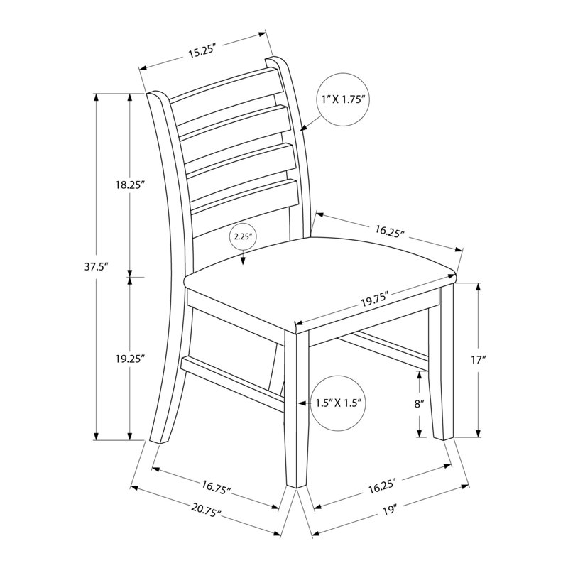Ensemble de 2 chaises de cuisine transitionnelles de 38 po de hauteur, rembourrées en brun, finition antique pour les chaises de salle à manger décontractées de 2, hauteur 37,5 po, tissu d'ameublement en tissu brun, style fort