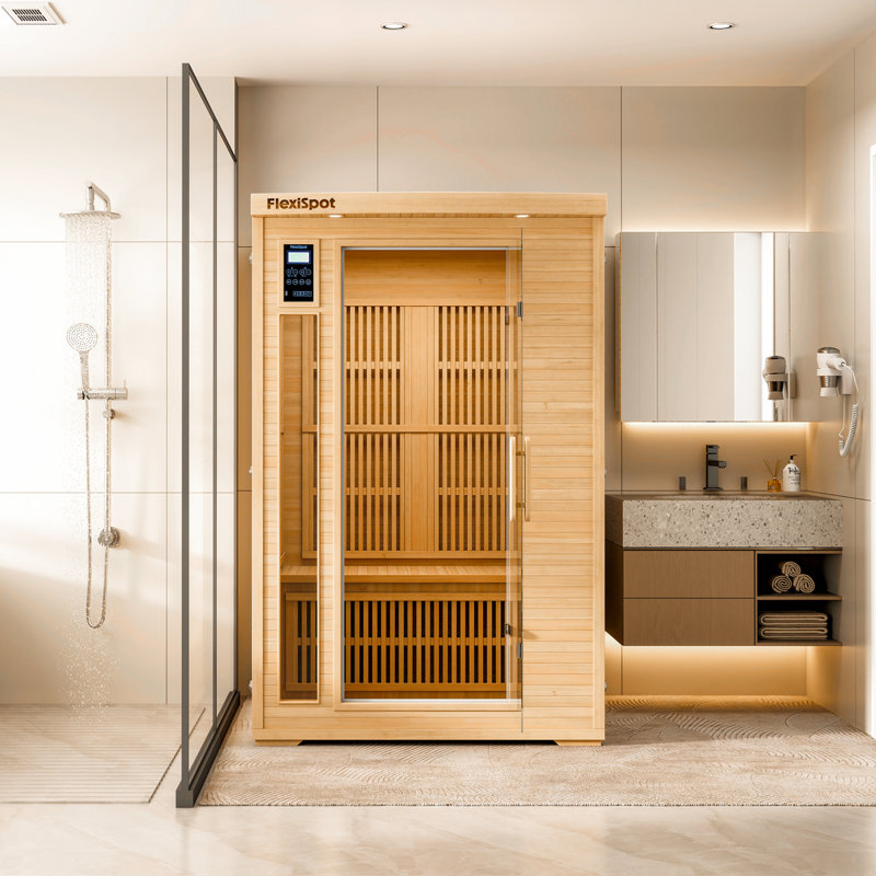 Sauna infrarouge FAR pour 2 personnes avec haut-parleurs Bluetooth, panneaux de carbone à chauffage rapide