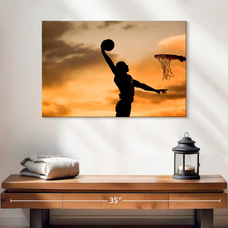 Silhouette de Sirci Basketball Dunk, H 16 po x l 24 po