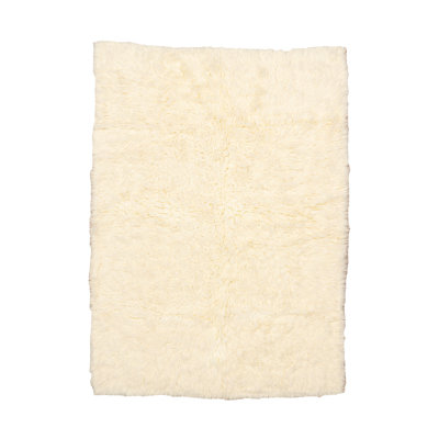 Aalish Premium Flokati Wool Shag Hand Loomed Ivory Rug