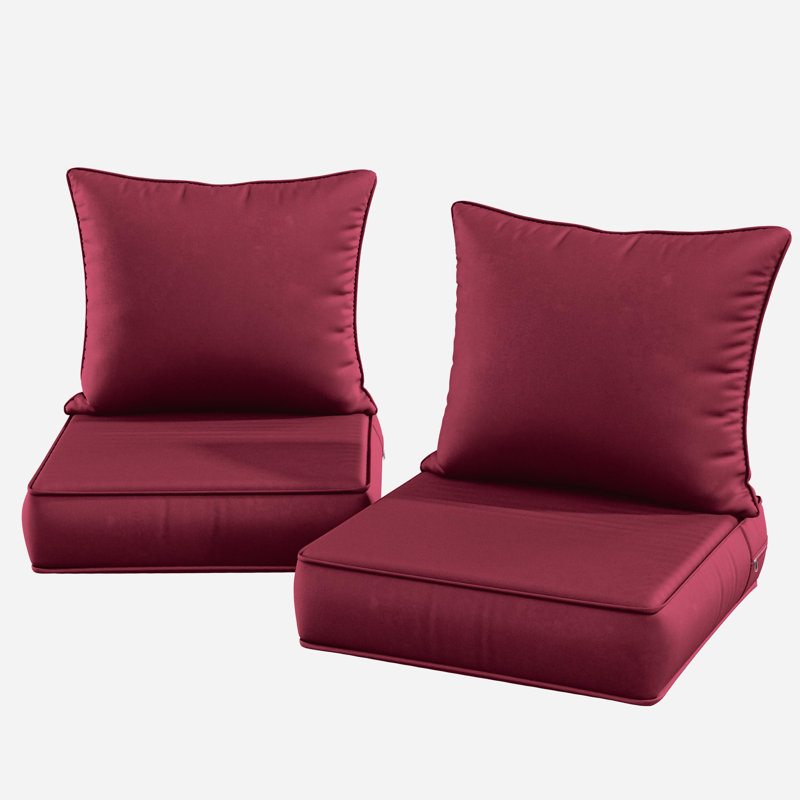 Coussin de siège / dossier d'extérieur, L 24 po x P 24 po, Bourgogne