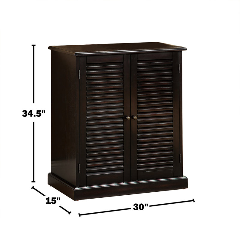 Shoe Cabinet Featuring 5 Shelves And Design Doors, Adjustable For Organized Storage, Solid Wood + , 30 In Depth, 15 Width, 34.5 Tall With Tint, Louvered Doors Fresh Air, Construction, Height