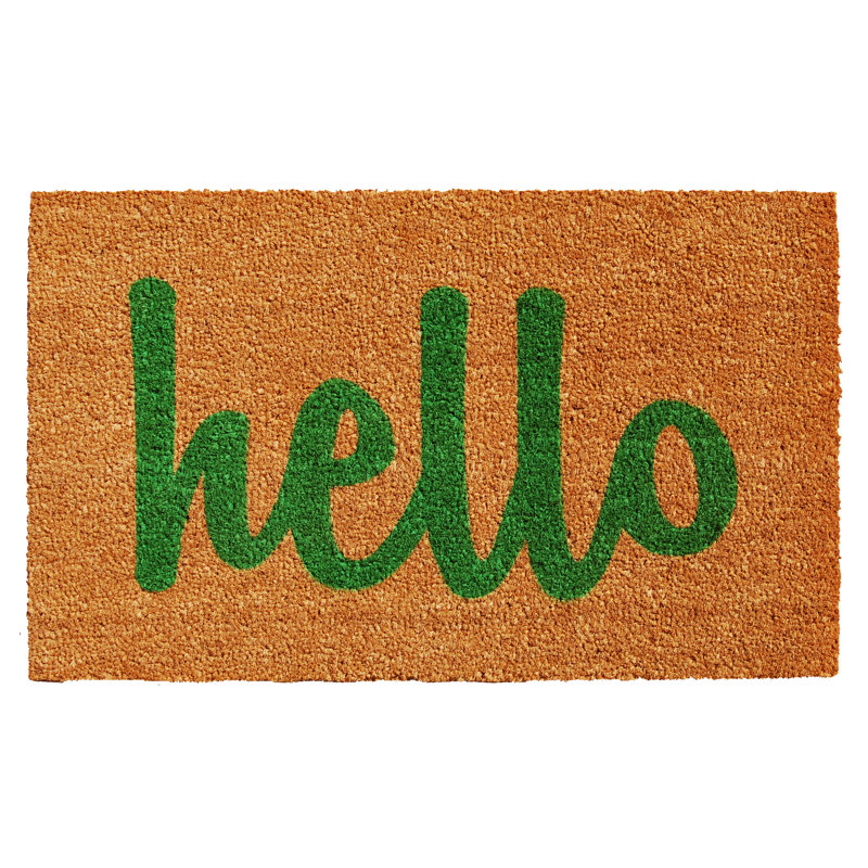 Carlaysia Non-Slip Outdoor Doormat, Rectangle 2' x 3', Tan/Green
