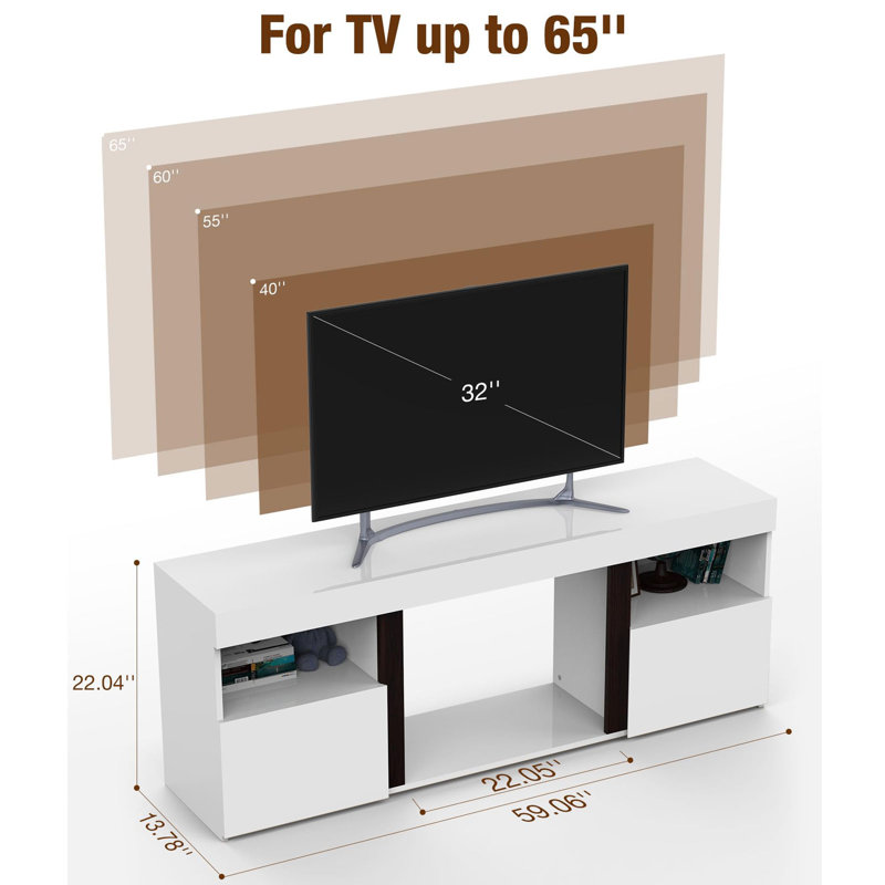 TV Stand Fireplace for TVs up to 55" Fireplace, White