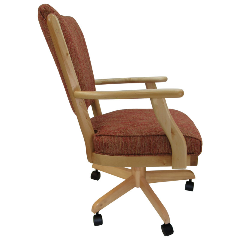 Eowyn Swivel Dining Caster Chair with Arms, Natural, Promise Sienna