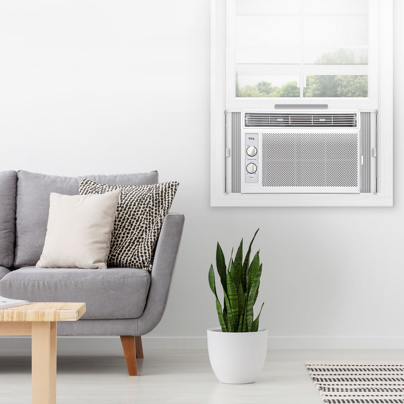 Compact White 5000 BTU Window Air Conditioner with Remote