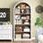 75.8" Farmhouse Arched Bookcase, 6-Tier Wooden Storage Organizer, Open Display and Storage Rack-1133838593