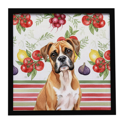 Boxer Légumes, impression sur métal encadrée