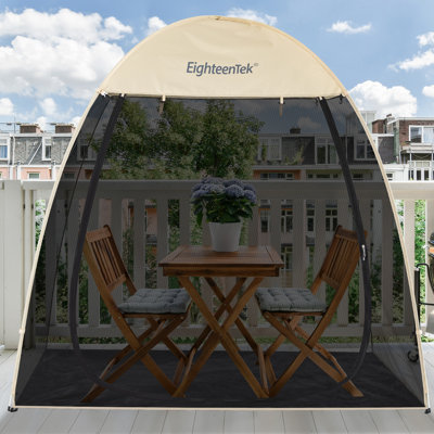 Pavillon de jardin permanent en métal L 7 pi. D Auvent escamotable en fibre de verre