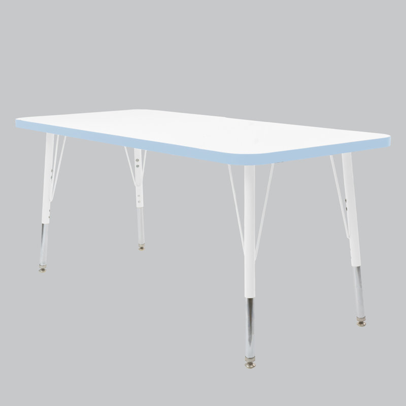 Table rectangulaire d'activités thermofusionnées avec pieds réglables et pivotants standard, H 30 po x l 24 po x P 60 po
