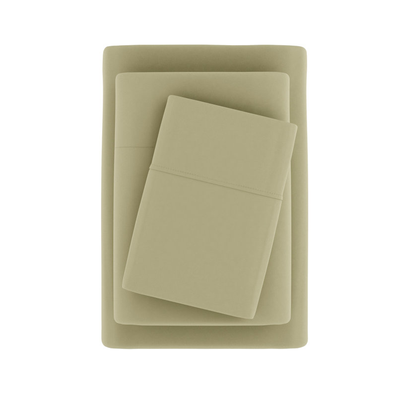 Sage Twin Microfiber 3-Piece Solid Sheet Set