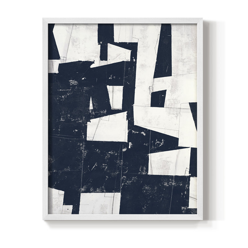 «Take a assise» - reproduction d'art sur toile tendue avec châssis - Bois massif, H 11 po x l 9 po, Blanc