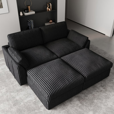 Wide Short Plush Soft Modular Sofa Bed Apartment Sofa With Detachable Cushion Cover