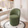 Upholstered Vanity Stool, Swivel Accent Stool with Wingback, Boucle Fabric Make-up Chair